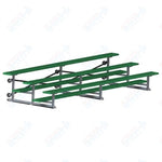 Jaypro Sports Bleacher - 3 Row - Tip & Roll, Single Foot Plank, Powder Coated - 15' L (BLCH-3TRGPC) - SchoolOutlet