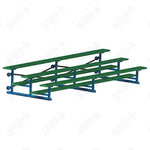Jaypro Sports Bleacher - 3 Row - Tip & Roll, Single Foot Plank, Powder Coated - 15' L (BLCH-3TRGPC) - SchoolOutlet