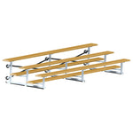 Jaypro Sports Bleacher - 3 Row - Tip & Roll, Single Foot Plank, Powder Coated - 15' L (BLCH - 3TRGPC) - SchoolOutlet