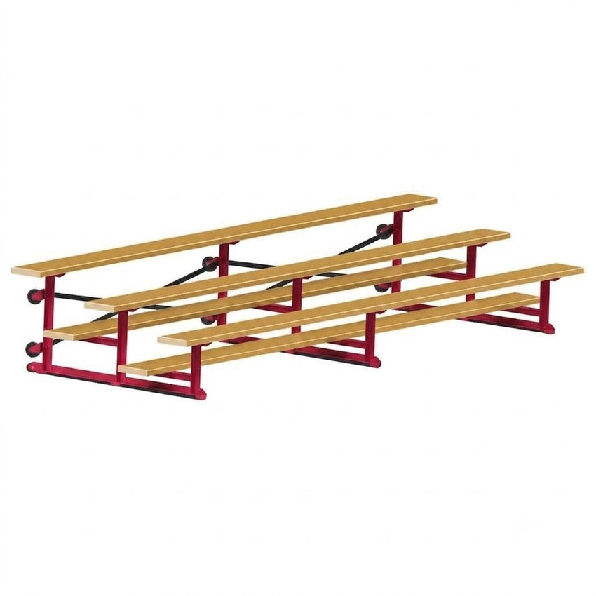 Jaypro Sports Bleacher - 3 Row - Tip & Roll, Single Foot Plank, Powder Coated - 15' L (BLCH-3TRGPC) - SchoolOutlet