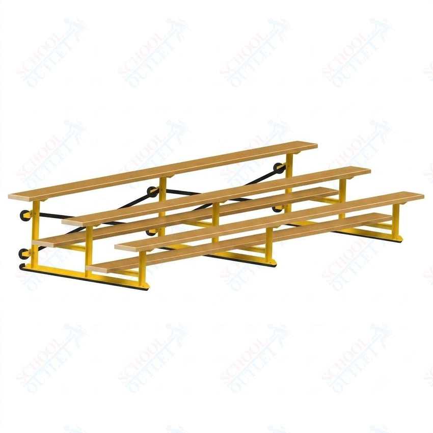 Jaypro Sports Bleacher - 3 Row - Tip & Roll, Single Foot Plank, Powder Coated - 15' L (BLCH-3TRGPC) - SchoolOutlet