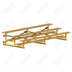 Jaypro Sports Bleacher - 3 Row - Tip & Roll, Single Foot Plank, Powder Coated - 15' L (BLCH-3TRGPC) - SchoolOutlet