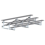 Jaypro Sports Bleacher - 3 Row - Tip & Roll, Single Foot Plank, Powder Coated - 15' L (BLCH - 3TRGPC) - SchoolOutlet
