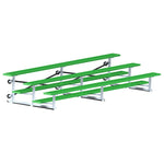 Jaypro Sports Bleacher - 3 Row - Tip & Roll, Single Foot Plank, Powder Coated - 15' L (BLCH - 3TRGPC) - SchoolOutlet
