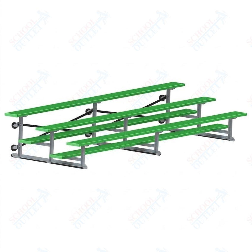 Jaypro Sports Bleacher - 3 Row - Tip & Roll, Single Foot Plank, Powder Coated - 15' L (BLCH-3TRGPC) - SchoolOutlet
