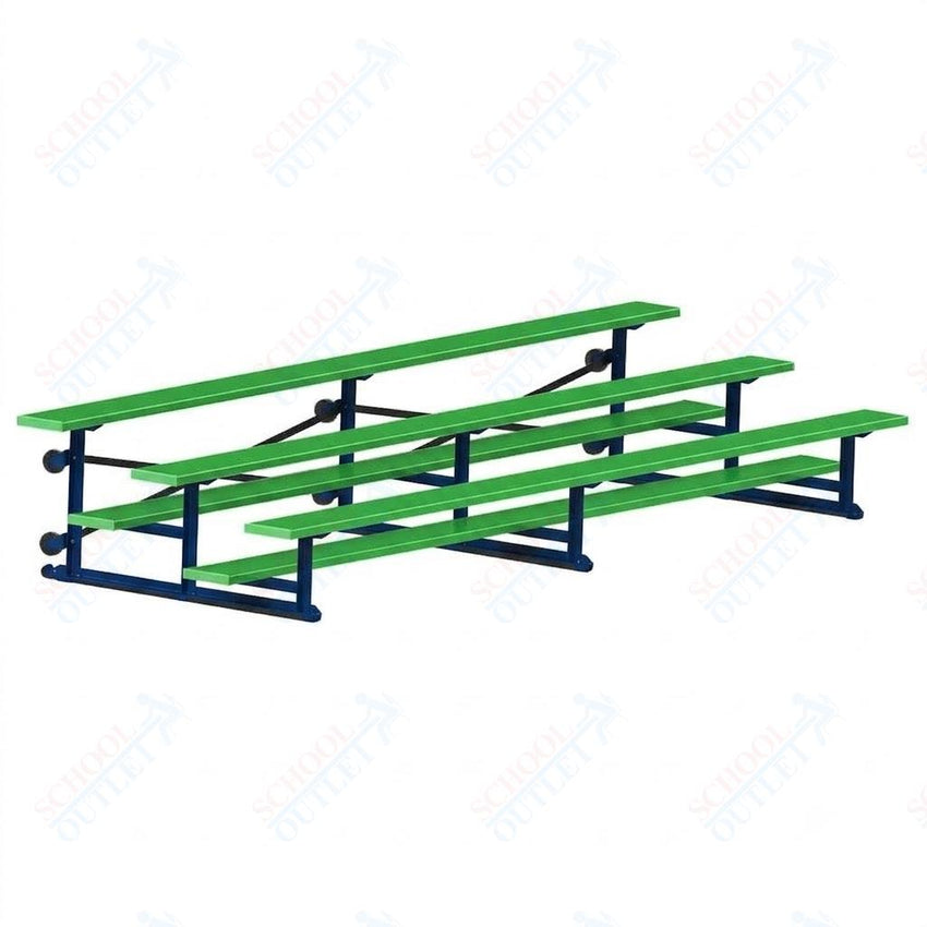 Jaypro Sports Bleacher - 3 Row - Tip & Roll, Single Foot Plank, Powder Coated - 15' L (BLCH-3TRGPC) - SchoolOutlet