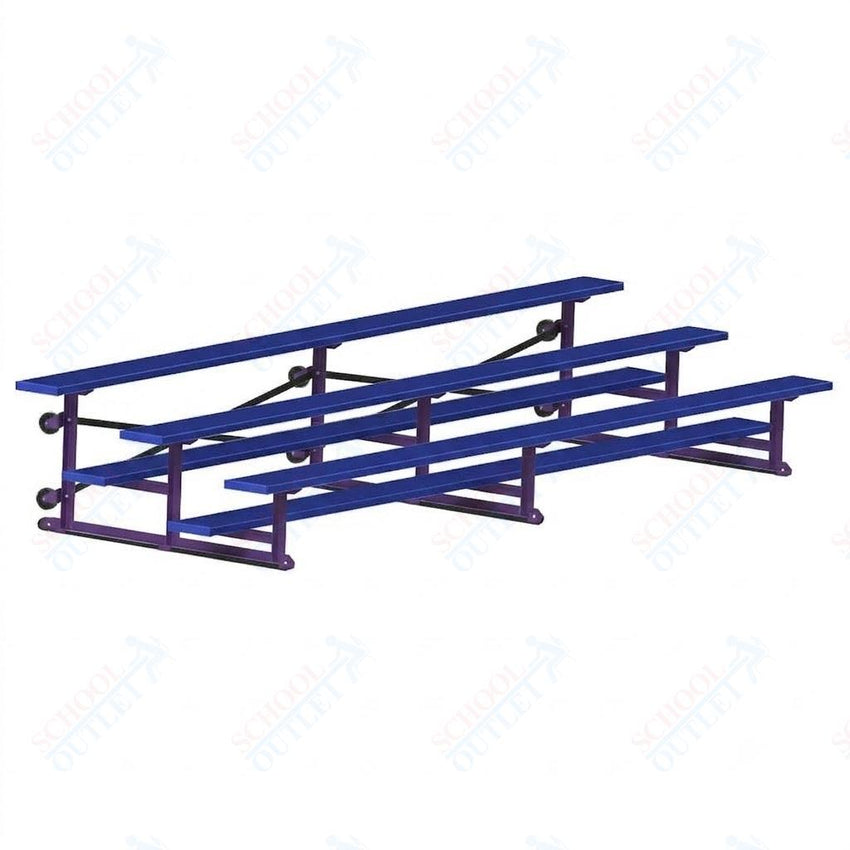 Jaypro Sports Bleacher - 3 Row - Tip & Roll, Single Foot Plank, Powder Coated - 15' L (BLCH-3TRGPC) - SchoolOutlet