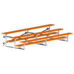 Jaypro Sports Bleacher - 3 Row - Tip & Roll, Single Foot Plank, Powder Coated - 15' L (BLCH - 3TRGPC) - SchoolOutlet