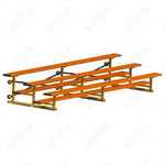 Jaypro Sports Bleacher - 3 Row - Tip & Roll, Single Foot Plank, Powder Coated - 15' L (BLCH-3TRGPC) - SchoolOutlet