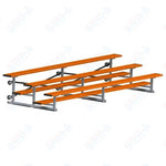 Jaypro Sports Bleacher - 3 Row - Tip & Roll, Single Foot Plank, Powder Coated - 15' L (BLCH-3TRGPC) - SchoolOutlet