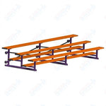 Jaypro Sports Bleacher - 3 Row - Tip & Roll, Single Foot Plank, Powder Coated - 15' L (BLCH-3TRGPC) - SchoolOutlet