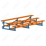 Jaypro Sports Bleacher - 3 Row - Tip & Roll, Single Foot Plank, Powder Coated - 15' L (BLCH-3TRGPC) - SchoolOutlet