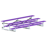 Jaypro Sports Bleacher - 3 Row - Tip & Roll, Single Foot Plank, Powder Coated - 15' L (BLCH - 3TRGPC) - SchoolOutlet