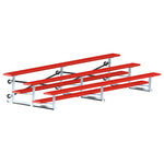 Jaypro Sports Bleacher - 3 Row - Tip & Roll, Single Foot Plank, Powder Coated - 15' L (BLCH - 3TRGPC) - SchoolOutlet