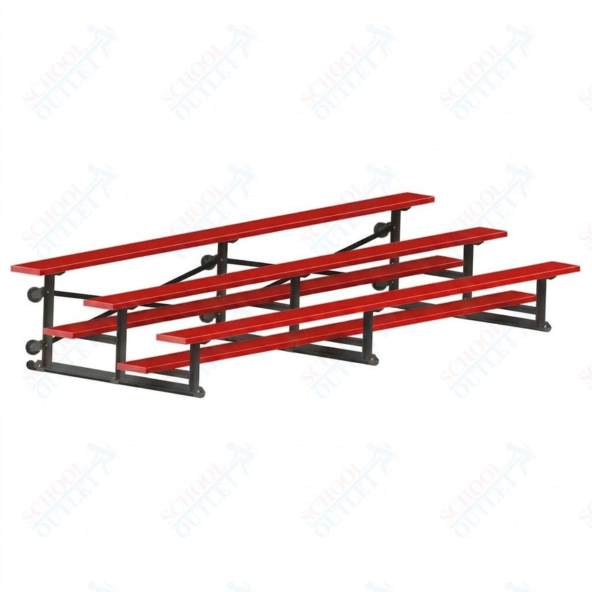 Jaypro Sports Bleacher - 3 Row - Tip & Roll, Single Foot Plank, Powder Coated - 15' L (BLCH-3TRGPC) - SchoolOutlet