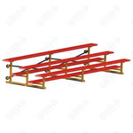 Jaypro Sports Bleacher - 3 Row - Tip & Roll, Single Foot Plank, Powder Coated - 15' L (BLCH-3TRGPC) - SchoolOutlet