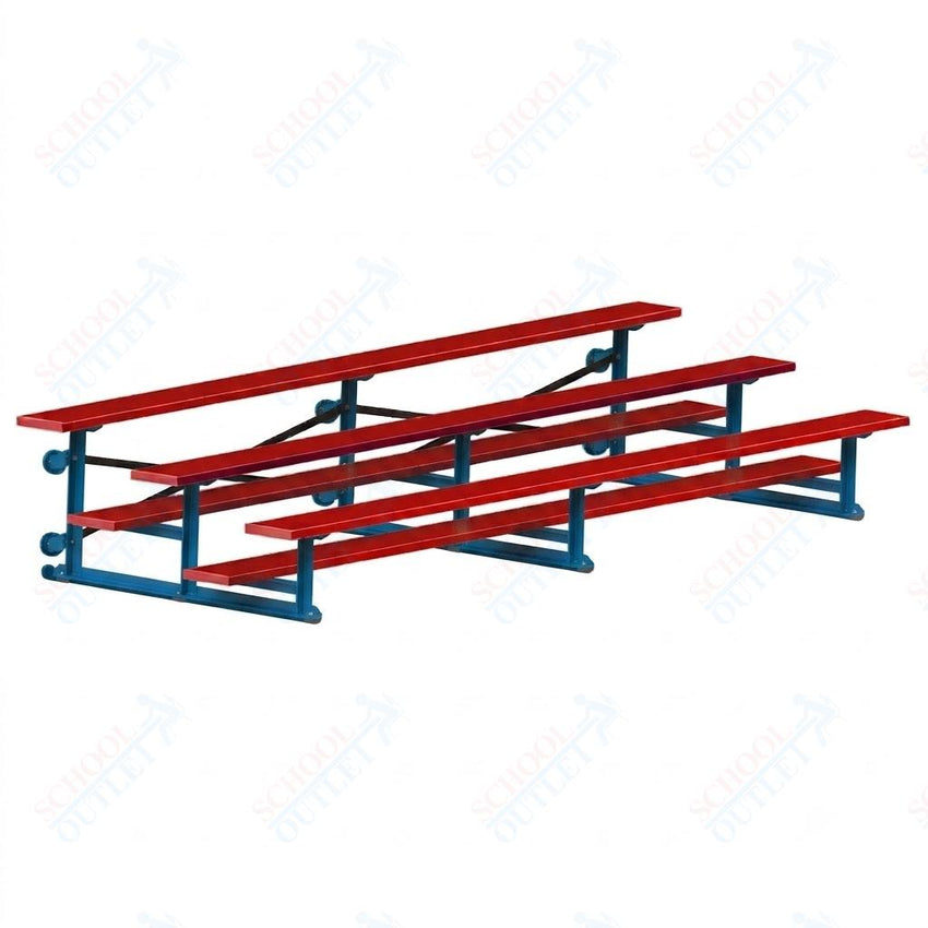 Jaypro Sports Bleacher - 3 Row - Tip & Roll, Single Foot Plank, Powder Coated - 15' L (BLCH-3TRGPC) - SchoolOutlet