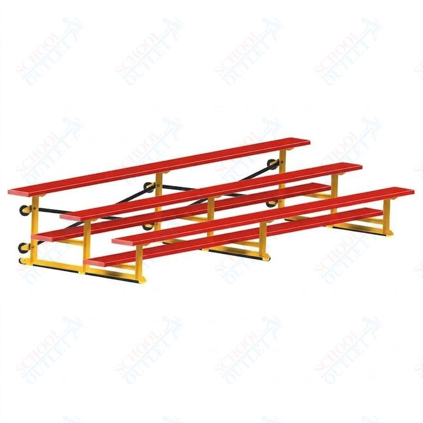 Jaypro Sports Bleacher - 3 Row - Tip & Roll, Single Foot Plank, Powder Coated - 15' L (BLCH-3TRGPC) - SchoolOutlet