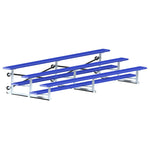 Jaypro Sports Bleacher - 3 Row - Tip & Roll, Single Foot Plank, Powder Coated - 15' L (BLCH - 3TRGPC) - SchoolOutlet