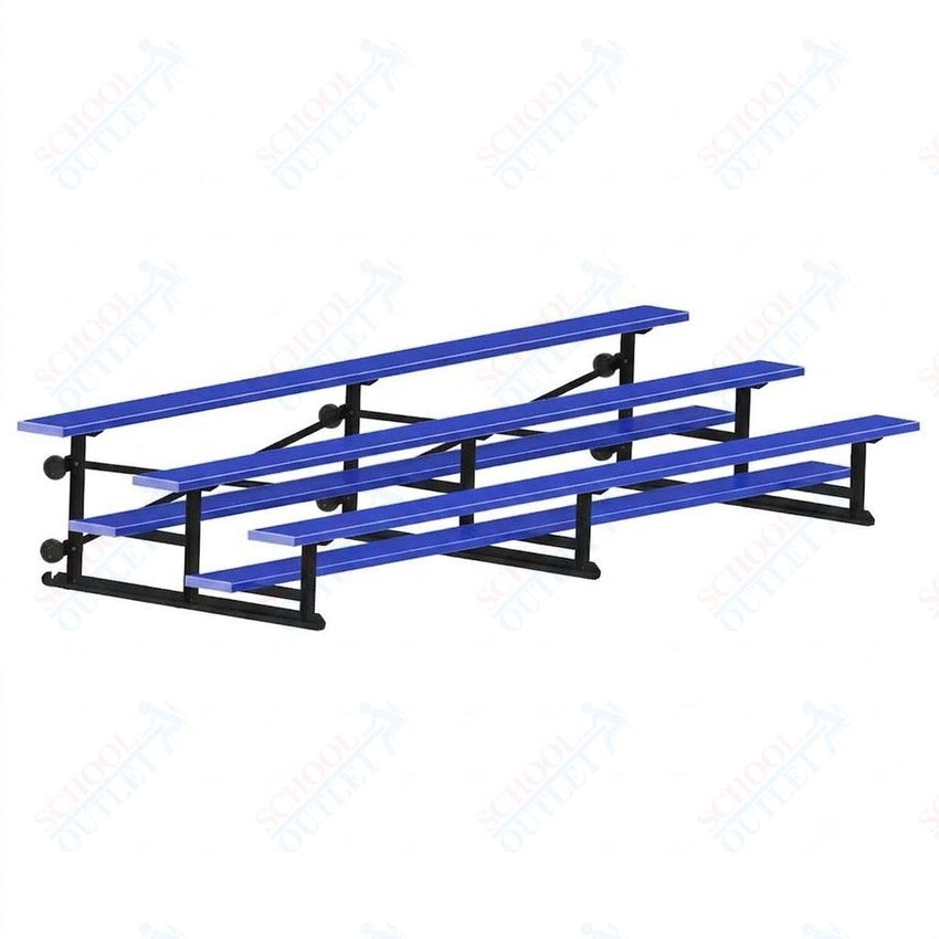 Jaypro Sports Bleacher - 3 Row - Tip & Roll, Single Foot Plank, Powder Coated - 15' L (BLCH-3TRGPC) - SchoolOutlet