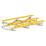 Jaypro Sports Bleacher - 3 Row - Tip & Roll, Single Foot Plank, Powder Coated - 15' L (BLCH - 3TRGPC) - SchoolOutlet