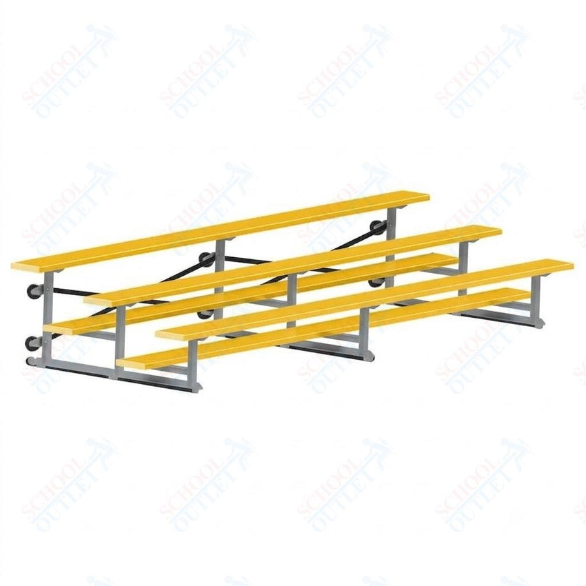 Jaypro Sports Bleacher - 3 Row - Tip & Roll, Single Foot Plank, Powder Coated - 15' L (BLCH-3TRGPC) - SchoolOutlet