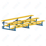 Jaypro Sports Bleacher - 3 Row - Tip & Roll, Single Foot Plank, Powder Coated - 15' L (BLCH-3TRGPC) - SchoolOutlet