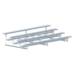 Jaypro Sports Bleacher - 4 Row - Single Foot Plank, Aluminum & Steel Bleachers - 15' L (BLCH-4)