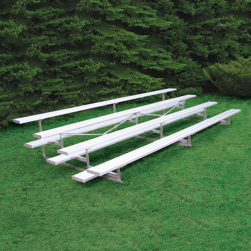 Jaypro Sports Bleacher - 4 Row - Single Foot Plank, Aluminum & Steel Bleachers - 15' L (BLCH - 4) - SchoolOutlet