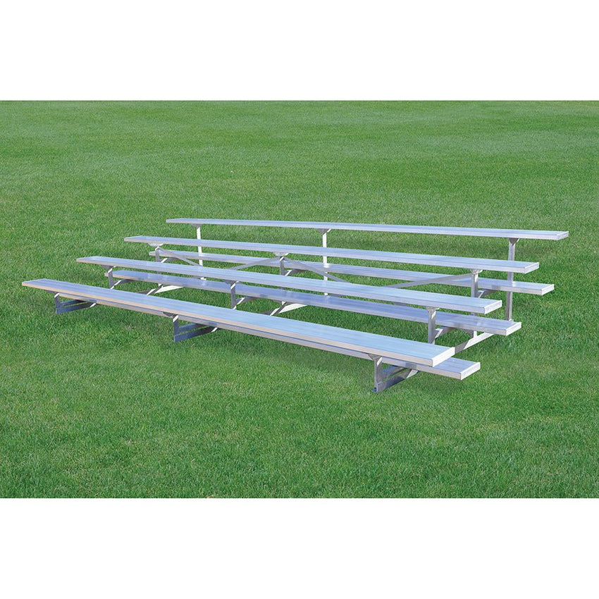 Jaypro Sports Bleacher - 4 Row - Single Foot Plank, Aluminum & Steel Bleachers - 15' L (BLCH - 4) - SchoolOutlet