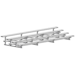 Jaypro Sports Bleacher - 4 Row - Single Foot Plank, Aluminum & Steel Bleachers - 21' L (BLCH-421)