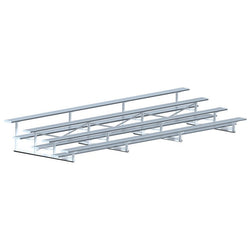 Jaypro Sports Bleacher - 4 Row - Single Foot Plank, All Aluminum Bleachers - 21' L (BLCH-421AL)