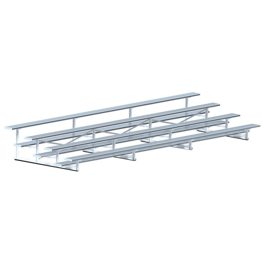 Jaypro Sports Bleacher - 4 Row - Single Foot Plank, All Aluminum Bleachers - 21' L (BLCH - 421AL) - SchoolOutlet