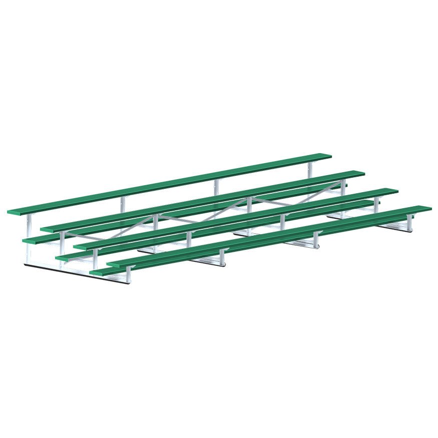 Jaypro Sports Bleacher - 4 Row - Single Foot Plank, All Aluminum Bleachers, Powder Coated - 21' L (BLCH - 421ALPC) - SchoolOutlet