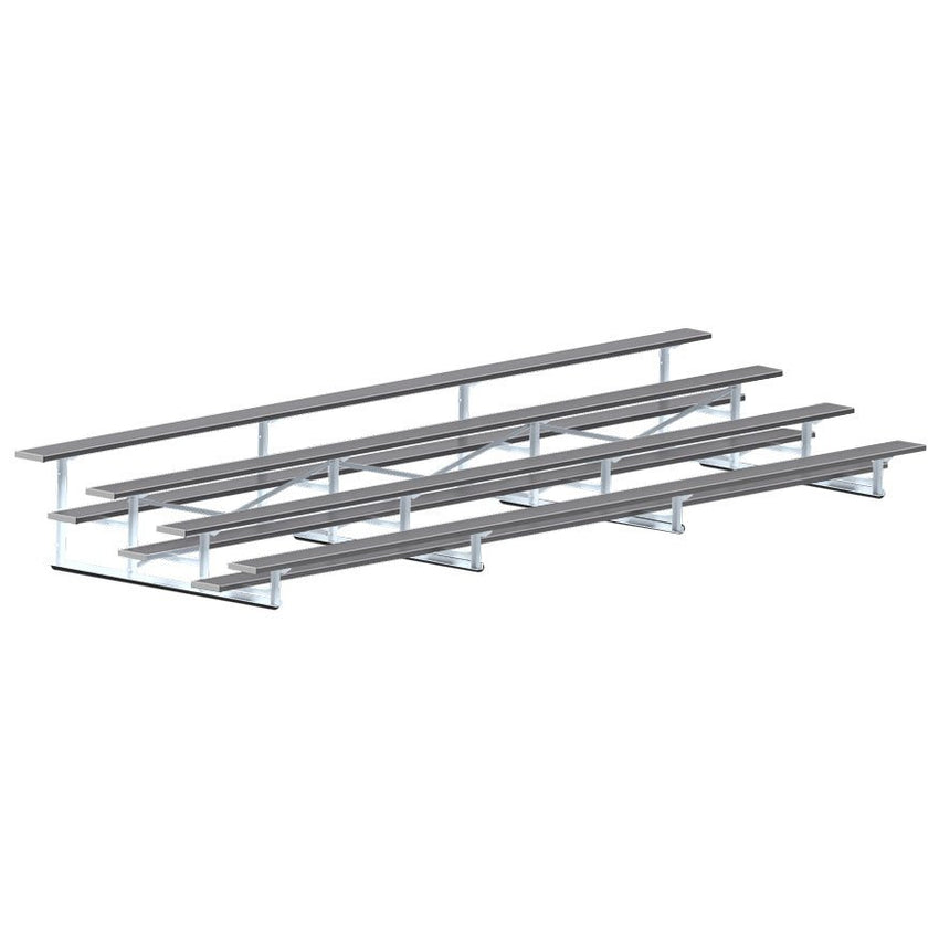 Jaypro Sports Bleacher - 4 Row - Single Foot Plank, All Aluminum Bleachers, Powder Coated - 21' L (BLCH - 421ALPC) - SchoolOutlet