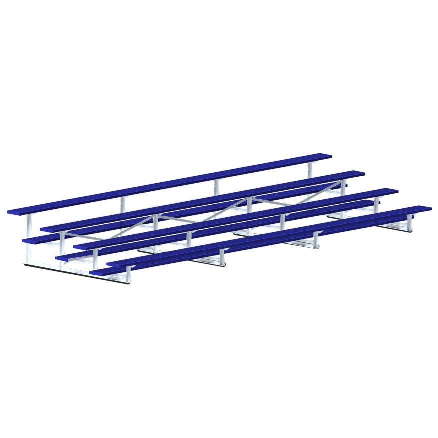 Jaypro Sports Bleacher - 4 Row - Single Foot Plank, All Aluminum Bleachers, Powder Coated - 21' L (BLCH - 421ALPC) - SchoolOutlet