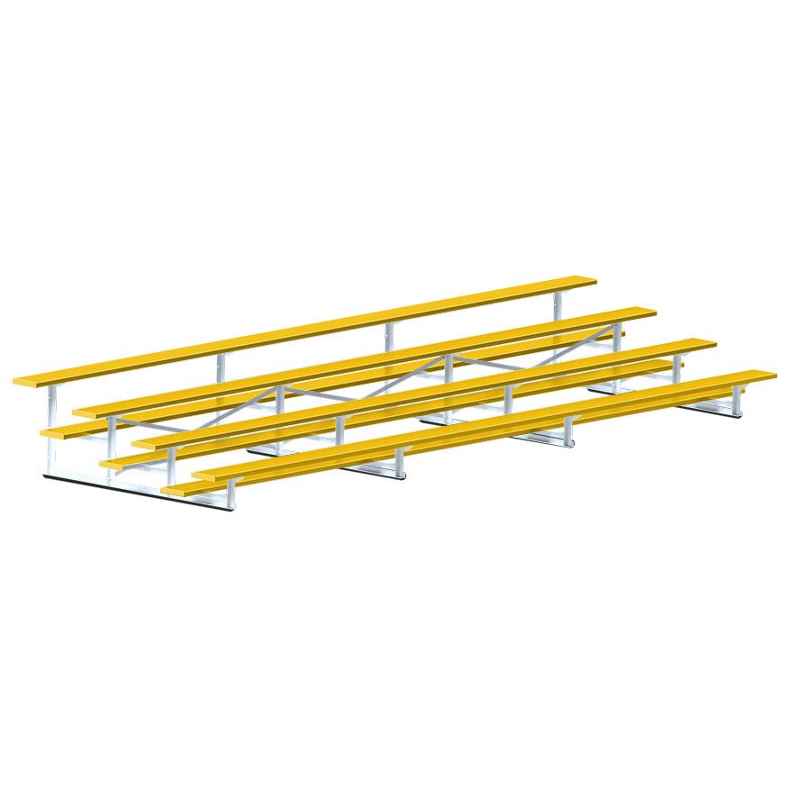 Jaypro Sports Bleacher - 4 Row - Single Foot Plank, All Aluminum Bleachers, Powder Coated - 21' L (BLCH - 421ALPC) - SchoolOutlet
