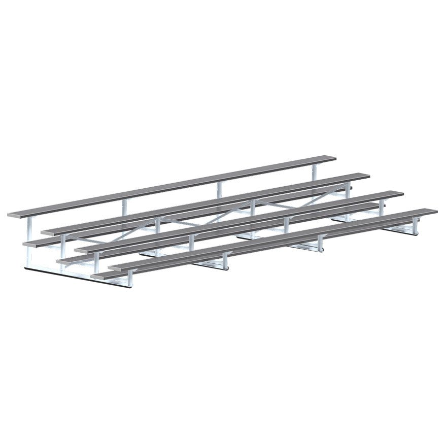 Jaypro Sports Bleacher - 4 Row - Single Foot Plank, Aluminum & Steel Bleachers, Powder Coated - 21' L (BLCH - 421PC) - SchoolOutlet