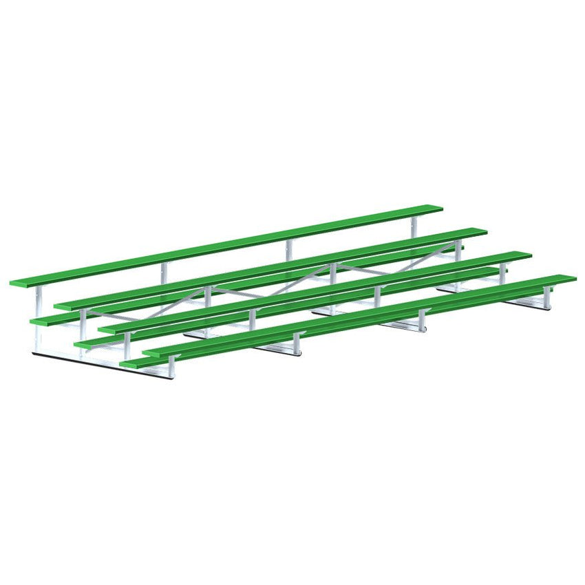 Jaypro Sports Bleacher - 4 Row - Single Foot Plank, Aluminum & Steel Bleachers, Powder Coated - 21' L (BLCH - 421PC) - SchoolOutlet
