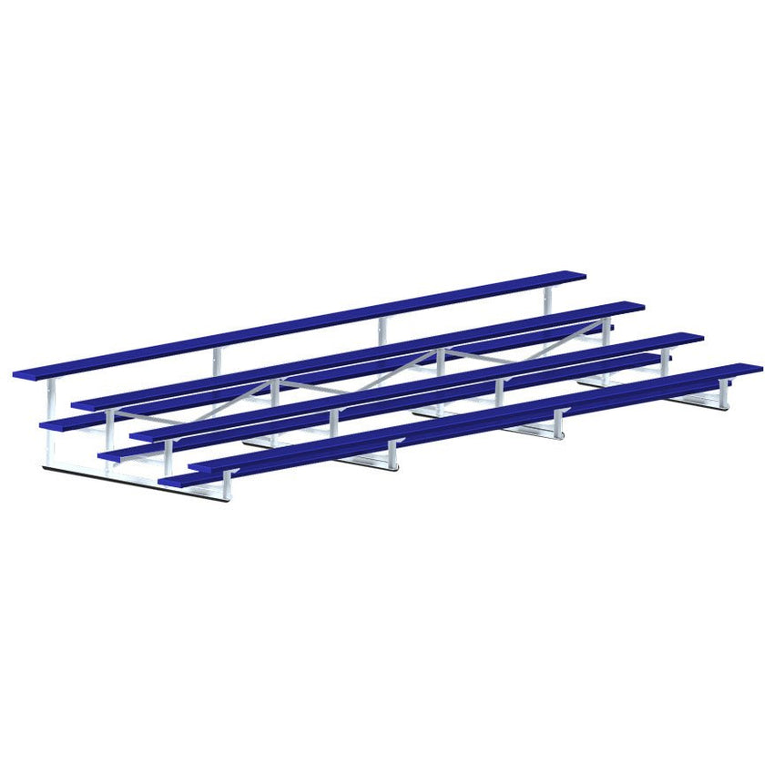 Jaypro Sports Bleacher - 4 Row - Single Foot Plank, Aluminum & Steel Bleachers, Powder Coated - 21' L (BLCH - 421PC) - SchoolOutlet