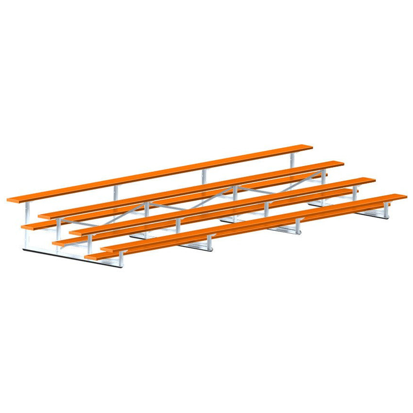 Jaypro Sports Bleacher - 4 Row - Single Foot Plank, Aluminum & Steel Bleachers, Powder Coated - 21' L (BLCH - 421PC) - SchoolOutlet