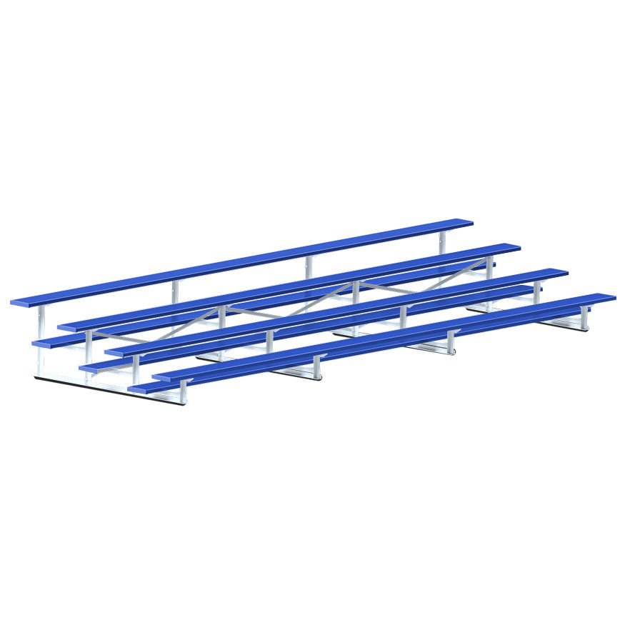 Jaypro Sports Bleacher - 4 Row - Single Foot Plank, Aluminum & Steel Bleachers, Powder Coated - 21' L (BLCH - 421PC) - SchoolOutlet