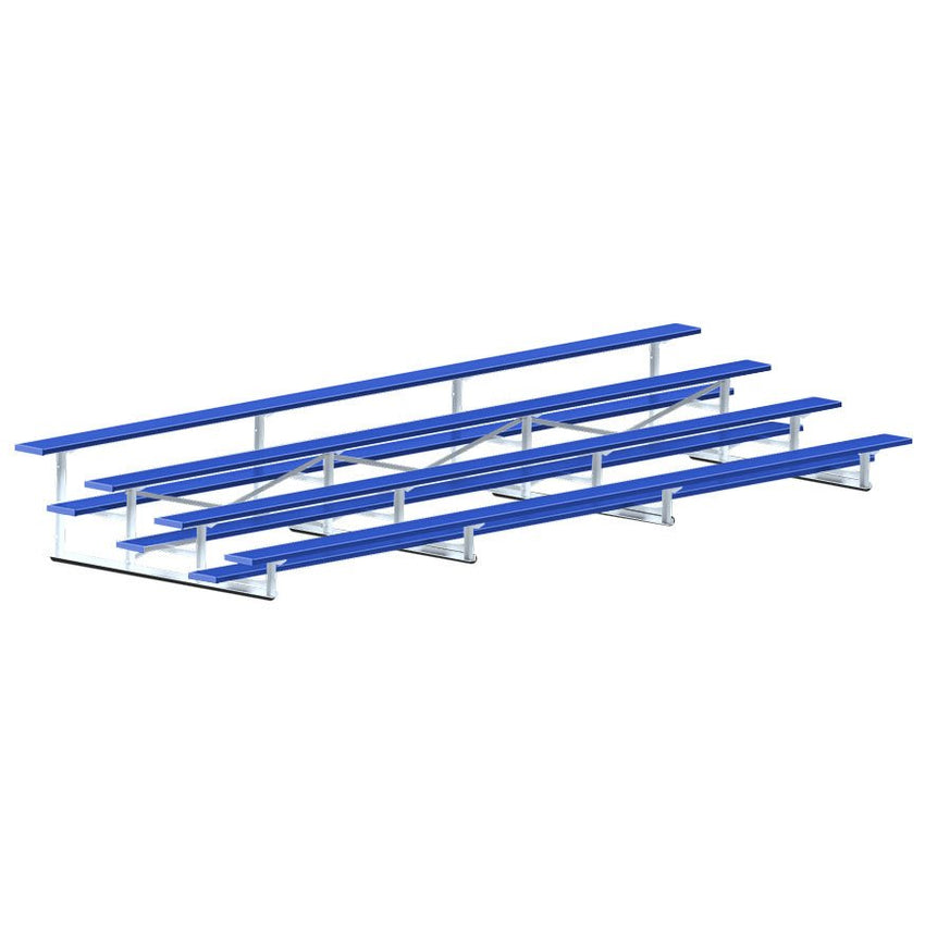 Jaypro Sports Bleacher - 4 Row - Single Foot Plank, Aluminum & Steel Bleachers, Powder Coated - 21' L (BLCH - 421PC) - SchoolOutlet