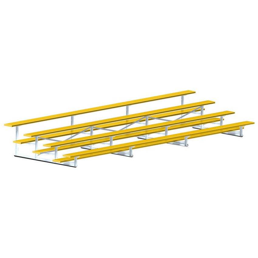 Jaypro Sports Bleacher - 4 Row - Single Foot Plank, Aluminum & Steel Bleachers, Powder Coated - 21' L (BLCH - 421PC) - SchoolOutlet