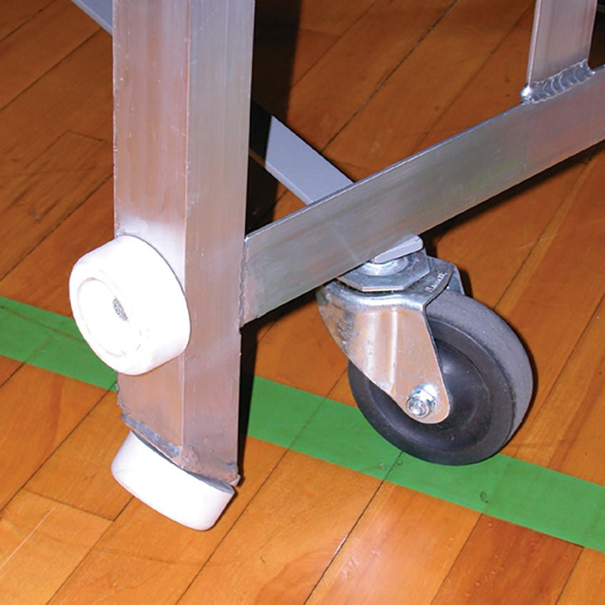 Jaypro Sports Bleacher - 4 Row - Tip & Roll, Single Foot Plank - 21' L (BLCH - 421TRG) - SchoolOutlet