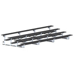 Jaypro Sports Bleacher - 4 Row - Tip & Roll, Single Foot Plank, Powder Coated - 21' L (BLCH - 421TRGPC) - SchoolOutlet