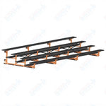 Jaypro Sports Bleacher - 4 Row - Tip & Roll, Single Foot Plank, Powder Coated - 21' L (BLCH-421TRGPC) - SchoolOutlet