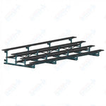Jaypro Sports Bleacher - 4 Row - Tip & Roll, Single Foot Plank, Powder Coated - 21' L (BLCH-421TRGPC) - SchoolOutlet