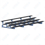 Jaypro Sports Bleacher - 4 Row - Tip & Roll, Single Foot Plank, Powder Coated - 21' L (BLCH-421TRGPC) - SchoolOutlet