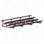 Jaypro Sports Bleacher - 4 Row - Tip & Roll, Single Foot Plank, Powder Coated - 21' L (BLCH-421TRGPC) - SchoolOutlet